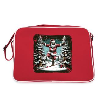 Santa Claus Tightrope Walk Christmas - Retro Bag - red/white - Back