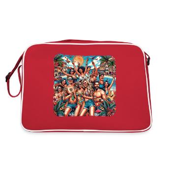 Summer fun on the beach in Mallorca - Retro Bag - red/white - Back