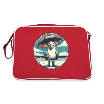Mouette rieuse avec bottes en caoutchouc et parapluie - Sac Retro - rouge/blanc - Dos
