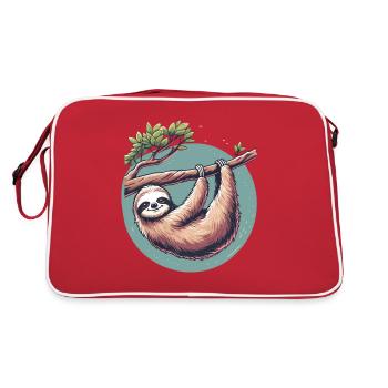 Sérénité de paresseux détendu à l’arbre - Sac Retro - rouge/blanc - Dos