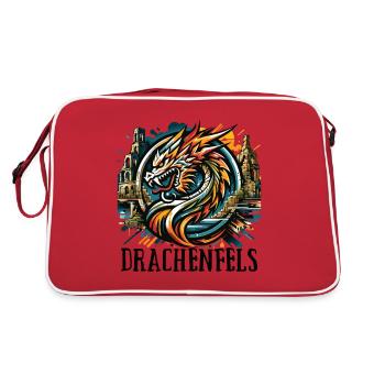 Dragon Tête de Dragon Logo Ruine Drachenfels - Sac Retro - rouge/blanc - Dos