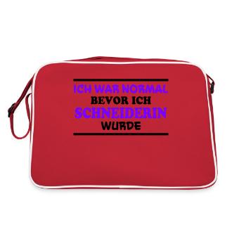 Schneiderin Spruch Lustiges Schneiderin Geschenk - Retro Tasche - Rot/Weiß - Hinten