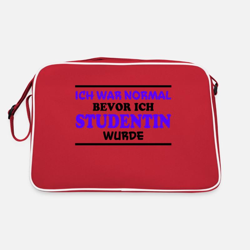 Studentin Spruch Universität Studentin Geschenk - Retro Tasche - Rot/Weiß