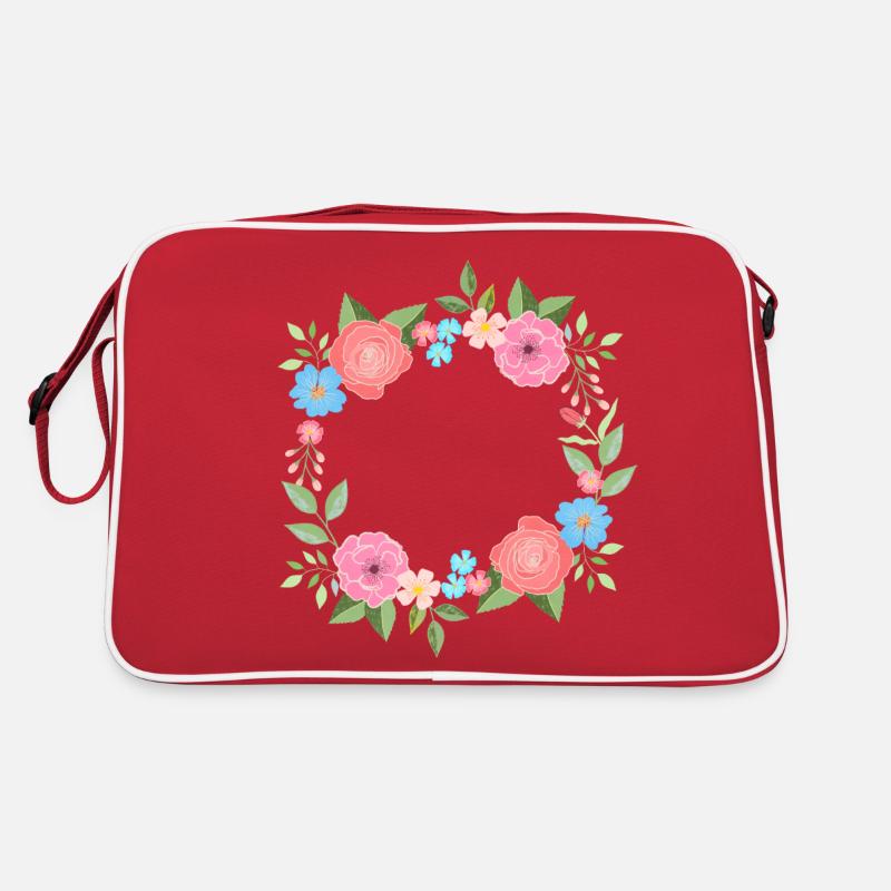 Fleurs printanières avec beaucoup d’espace pour votre texte Sac Retro