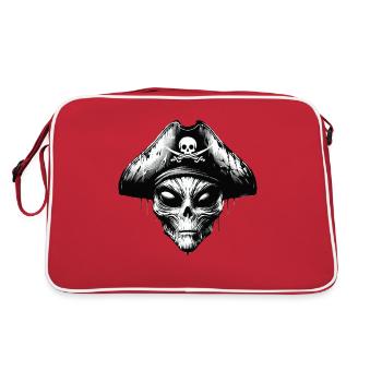 Pirate extraterrestre avec chapeau de pirate style graffiti - Sac Retro - rouge/blanc - Dos
