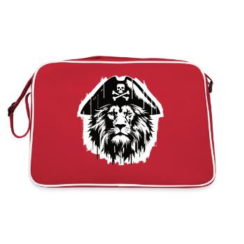 Pirate Lion Pirate Lion Graffiti Street Art Style - Sac Retro - rouge/blanc - Dos