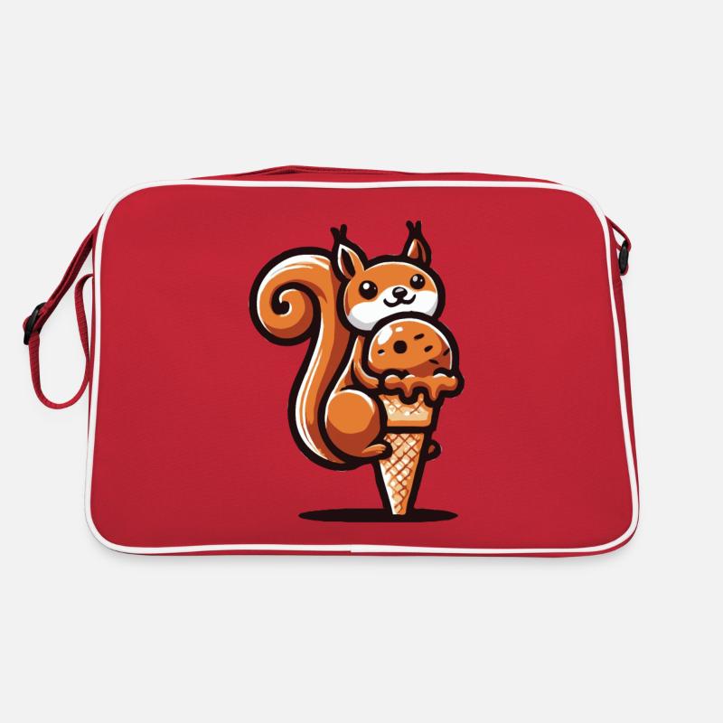 Eichhörnchen liebt Eis Retro Tasche