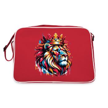 Style Street Art Graffiti Roi Lion Coloré - Sac Retro - rouge/blanc - Dos