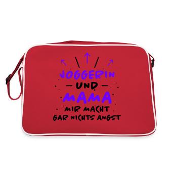 Joggerin Spruch Laufen Joggen Joggerin Geschenk - Retro Tasche - Rot/Weiß - Hinten