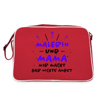 Malerin Spruch Malermeister Beruf Malerin Geschenk - Retro Tasche - Rot/Weiß - Hinten