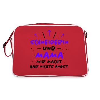 Schneiderin Spruch Lustiges Schneiderin Geschenk - Retro Tasche - Rot/Weiß - Hinten