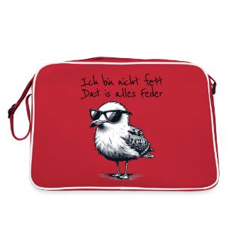 I'm not fat, that's all feather seagull saying - Retro Bag - red/white - Back