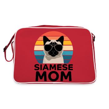 Chat siamois disant chat siamois maman chat siamois cadeau - Sac Retro - rouge/blanc - Dos