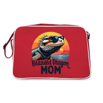 Dragon barbu disant maman drôle dragon barbu cadeau - Sac Retro - rouge/blanc - Dos
