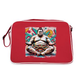 Bouddha en prière Ringer Street Art Style - Sac Retro - rouge/blanc - Dos