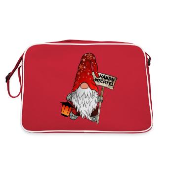 Handy Wichtel – Der Smartphone Weihnachtsgnom - Retro Tasche - Rot/Weiß - Hinten