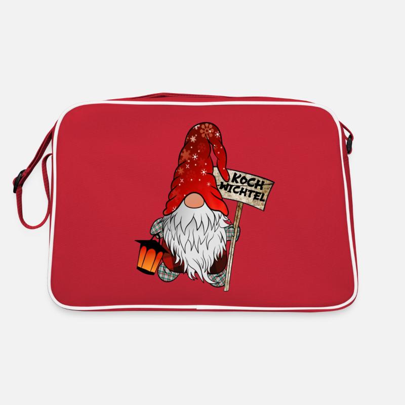 Koch Wichtel Weihnachtsgnom - Retro Tasche - Rot/Weiß