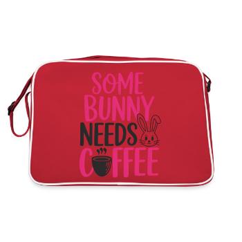 Funny Easter Bunny Coffee Design - Retro Bag - red/white - Back