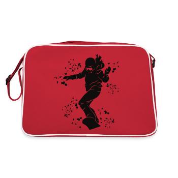 Snowboarder Snowboarding Snowboard - Retro Bag - red/white - Back