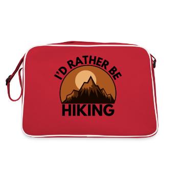 Lieber Wandern Spruch Wanderlust - Retro Tasche - Rot/Weiß - Hinten