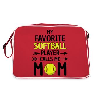 Softball Mom Saying Softball Mom - Retro Bag - red/white - Back