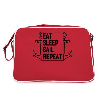 Sailing Sailing Sailboat Sailor - Retro Bag - red/white - Back