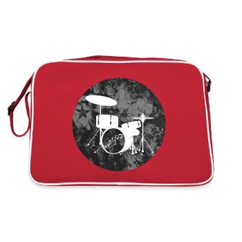 Schlagzeug - Retro Tasche - Rot/Weiß - Hinten