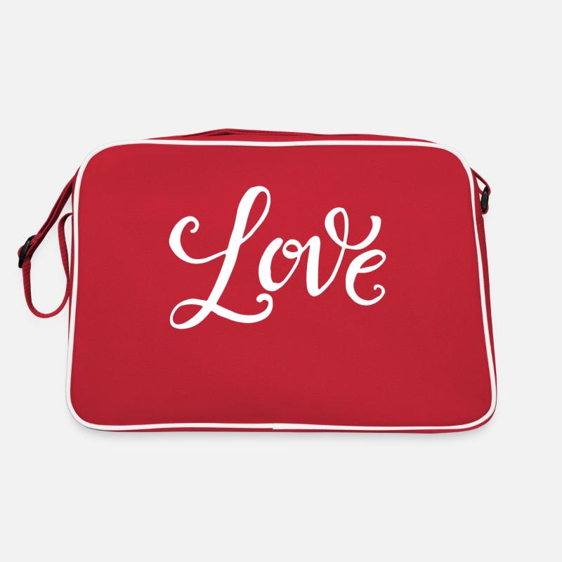 LIEBE - Retro Tasche - Rot/Weiß