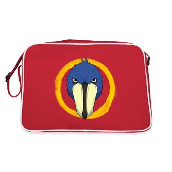 Shoebill Bird Ornithologist Forest I Gift - Retro Bag - red/white - Back