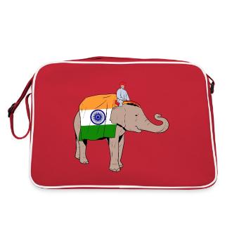 Indien Inder Hindu Stolz Flagge Land I Geschenk - Retro Tasche - Rot/Weiß - Hinten