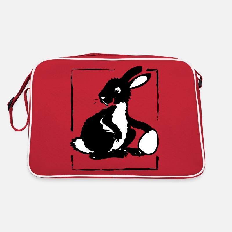 Bunny with Egg in a Frame | Vectorgraphic Retro Tasche