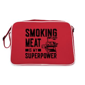 Fleisch Räuchern | Grillen Grillmeister Geschenke - Retro Tasche - Rot/Weiß - Hinten