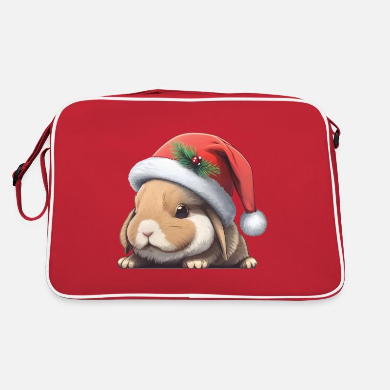 Lapin de Pâques avec chapeau de Noël Sac Retro