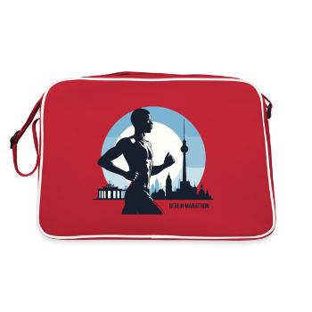 Berlin Marathon Runner Running Shirt - Retro Bag - red/white - Back