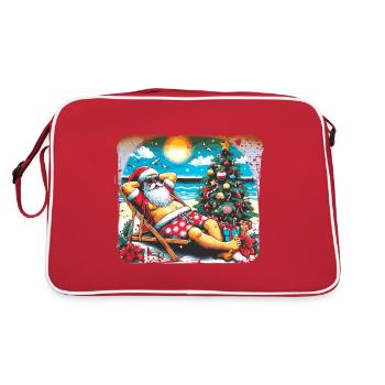 Le Père Noël est en vacances sur la plage look d’été festif - Sac Retro - rouge/blanc - Dos
