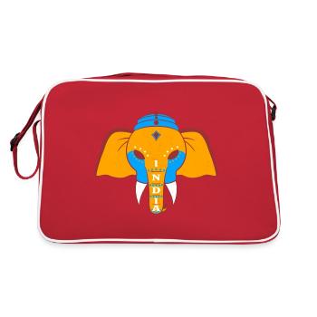 Indien Inder Hindu Stolz Flagge Land I Geschenk - Retro Tasche - Rot/Weiß - Hinten