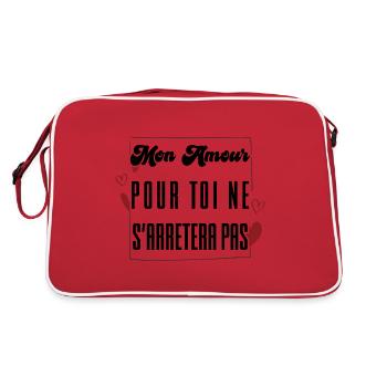 MY LOVE FOR YOU WILL NOT STOP. gift. - Retro Bag - red/white - Back
