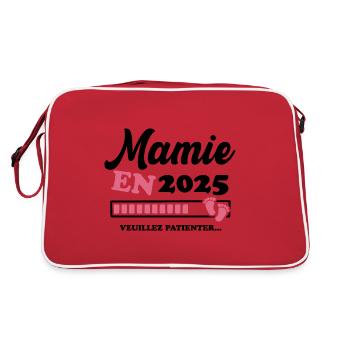 Mamie en 2025 Humour Cadeau - Sac Retro - rouge/blanc - Dos