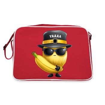 Melon, melon miel et banane avec chapeau et verres - Sac Retro - rouge/blanc - Dos