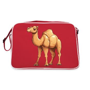 Stylish camel design, Exotic motif for - Retro Bag - red/white - Back