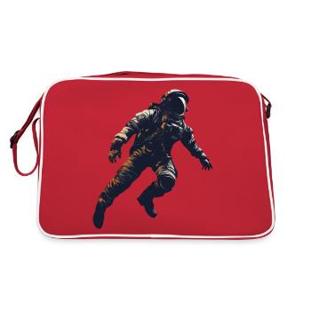Floating Astronaut Silhouette Weightlessness - Retro Bag - red/white - Back