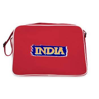 Indien Inder Hindu Stolz Flagge Land I Geschenk - Retro Tasche - Rot/Weiß - Hinten