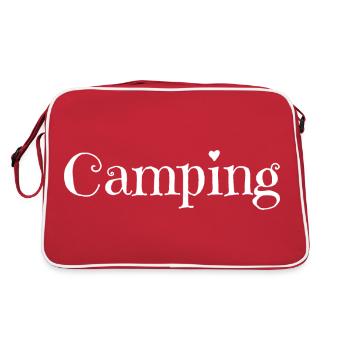 Camping - Pretty Font - White - Retro Bag - red/white - Back