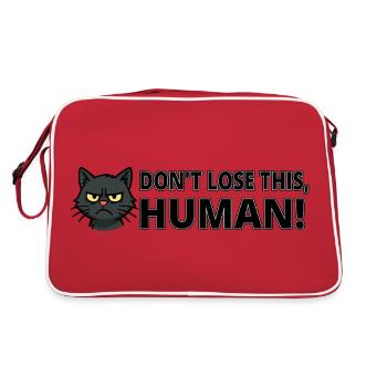 Forget Me Not Cat Evil Eye Gift Idea - Retro Bag - red/white - Back