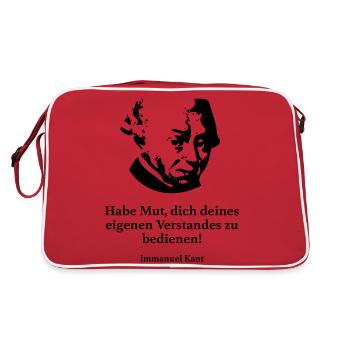 Kant: Habe Mut, dich deines eigenen Verstandes zu - Retro Tasche - Rot/Weiß - Hinten