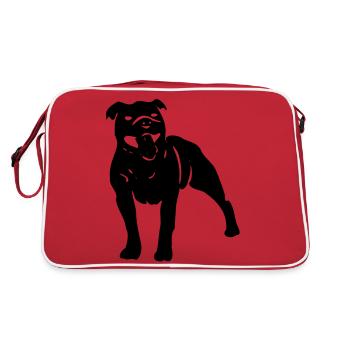 chien staffbull - Sac Retro - rouge/blanc - Dos