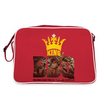 King of BBQ Ein King muss tun was in King tun muss - Retro Tasche - Rot/Weiß - Hinten