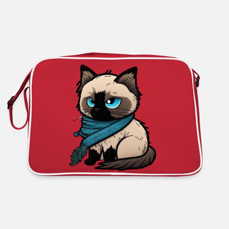 birma katze cartoon comic anime Retro Tasche