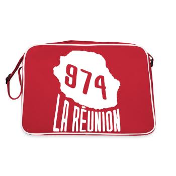 Belle idee cadeau carte ile de la reunion 974 - Sac Retro - rouge/blanc - Dos