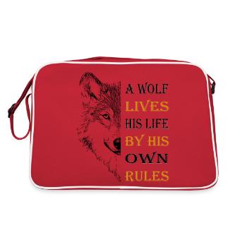 Tête de loup - Sac Retro - rouge/blanc - Dos